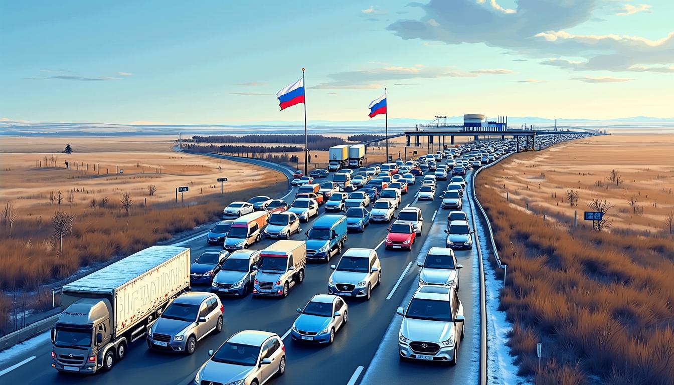 哈俄邊境西線堵車持續兩月,7500輛卡車滯留
